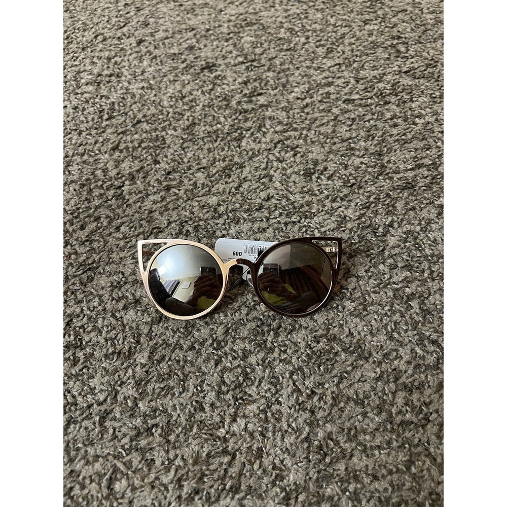 Foster Grant‎ Women Round Cat Eye Sunglasses Gold Tortoise Split Frame SR1217